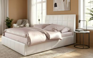 Pat dublu tapitat 160/200 Kalina + saltea Pat dublu tapitat 160/200